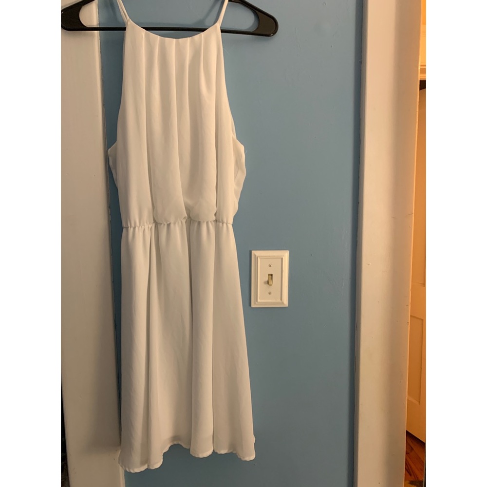 White Dress with Slit Back